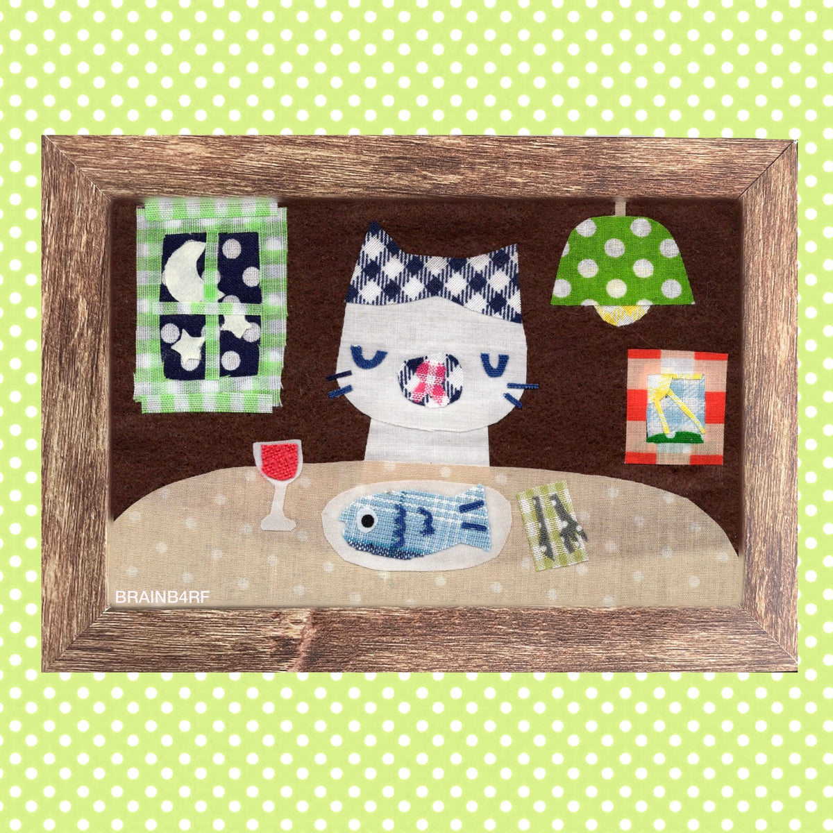 framed fabric collages