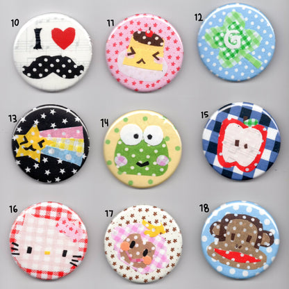 fabric scrap button pins
