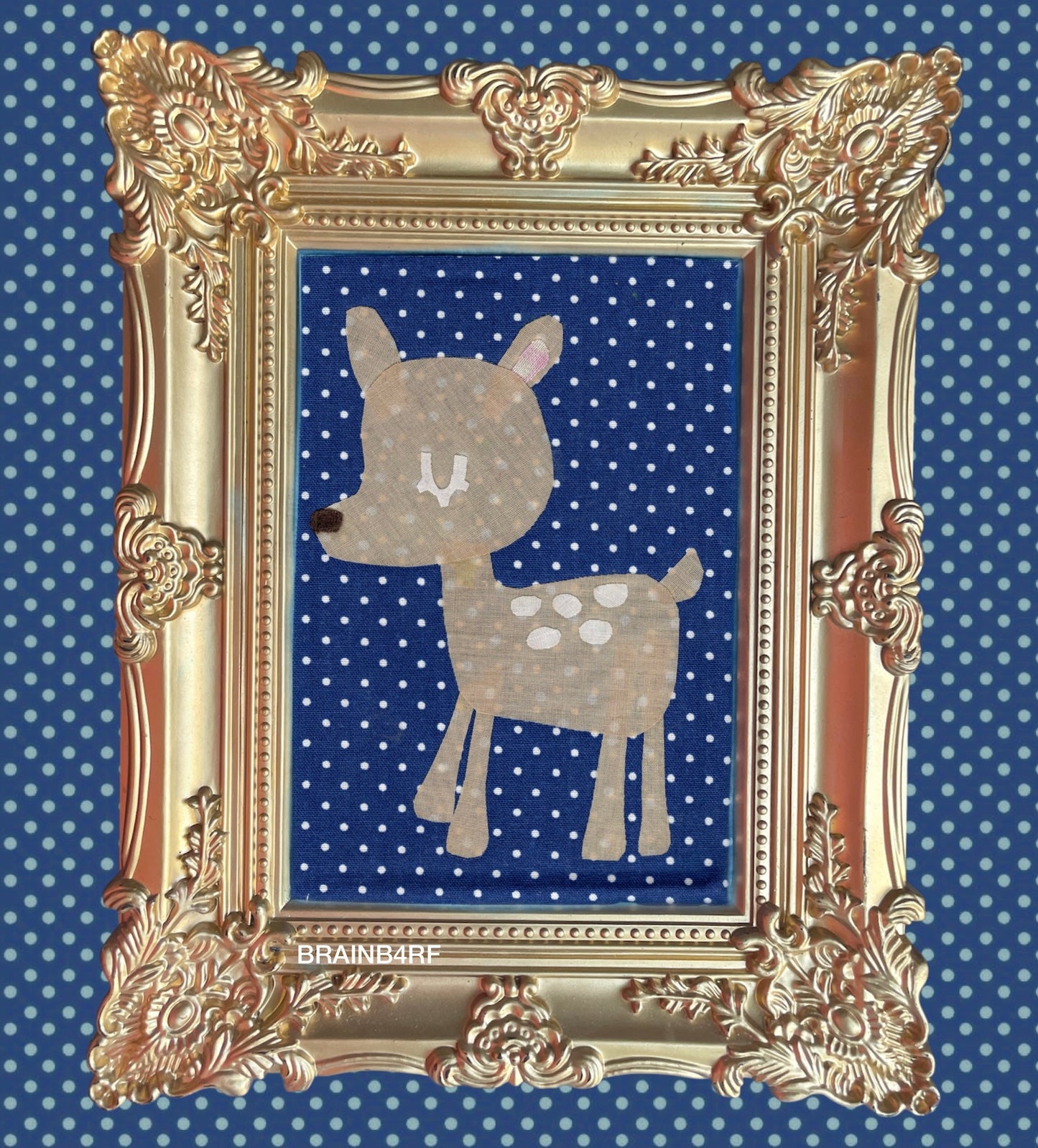 framed fabric collages