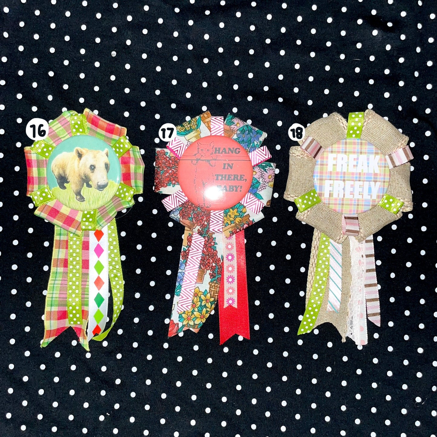 silly rosette buttons