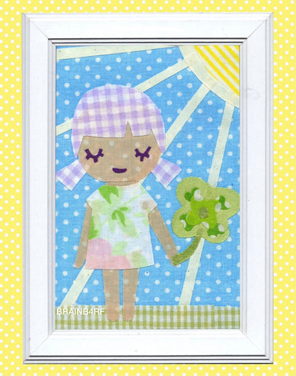 framed fabric collages