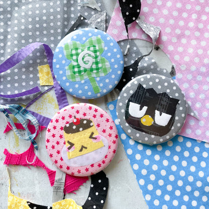 fabric scrap button pins