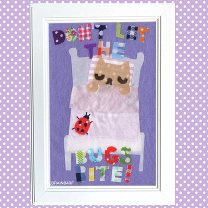 framed fabric collages
