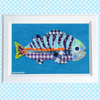 framed fabric collages