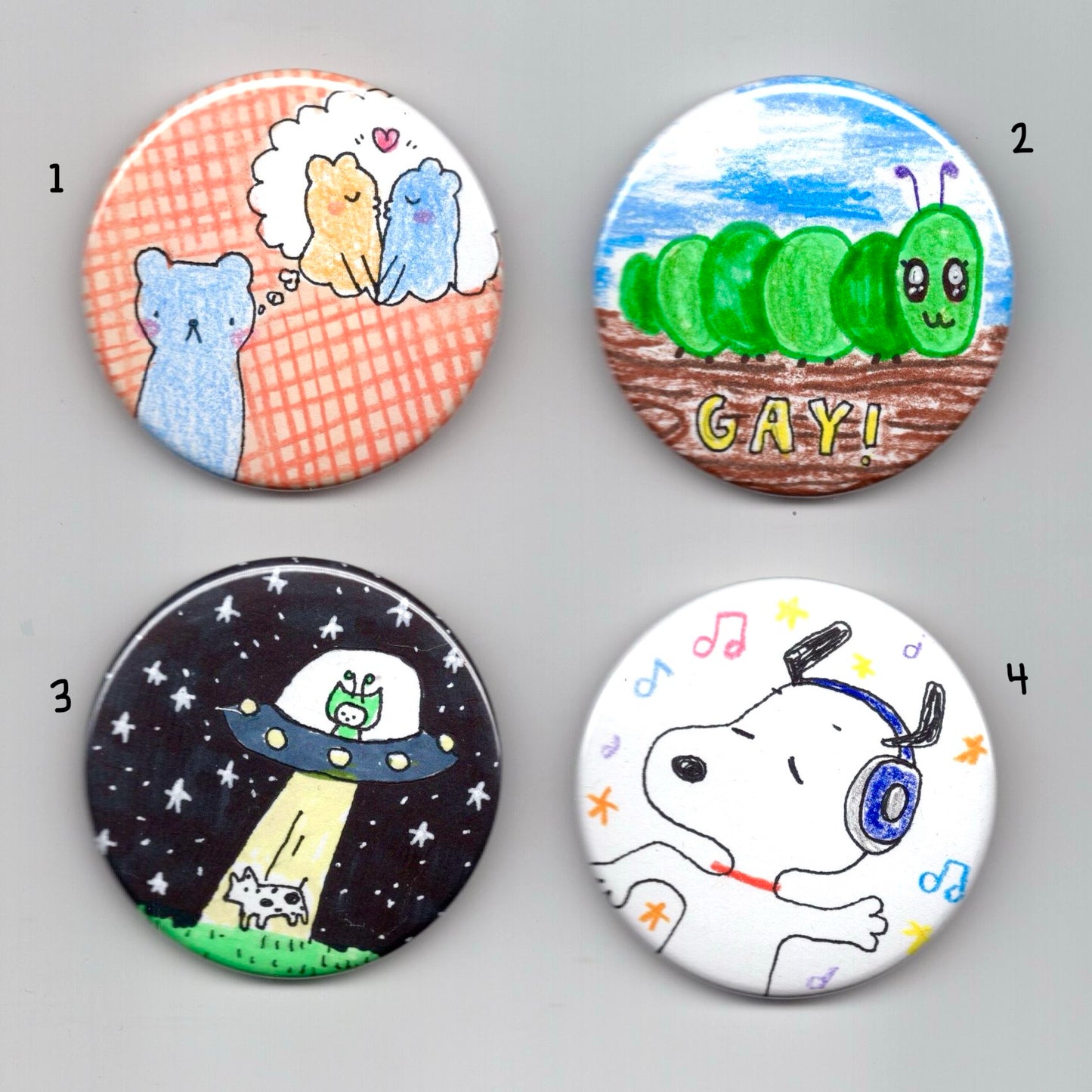 doodle button pins