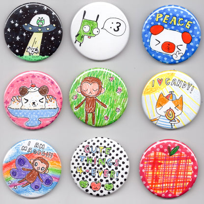 doodle button pins