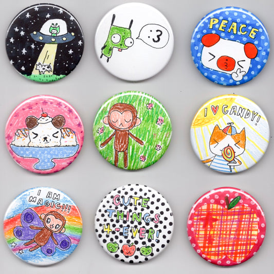 doodle button pins